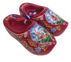 Set rode houten klompjes, 8cm