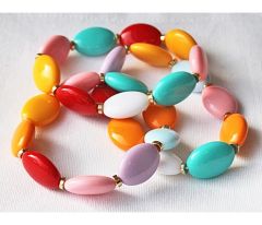 Armband veelkleurige grote kralen