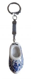 Sleutelhanger 1 delftsblauw houten klompje