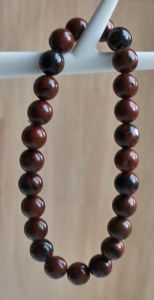 Bracelet 8mm dark red-brown Jasper beads 21cm