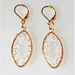 Gold plated and crystal earrings with stainless steel earrings