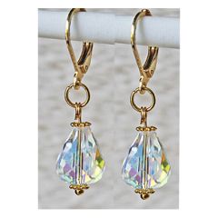 Oorbellen met kristal druppelhangers