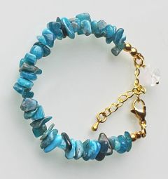 Armband blauwe Apatiet splitkralen met hangertje
