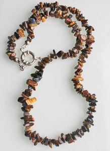 Necklace Tiger Eye chip beads, 52cm - 20 inch.