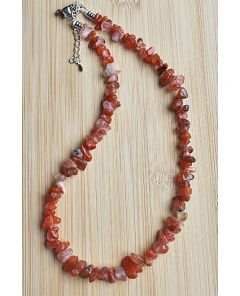 Carnelian chipbeads necklace, 44cm/17.32 inch