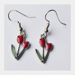 Oorbellen rode tulpjes