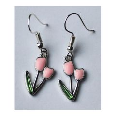 Oorbellen roze tulpjes