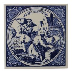 Delft blue tile - Mason, 15 cm