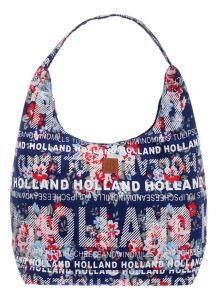 Schoudertas Julia L Holland in wit/blauw van Robin Ruth