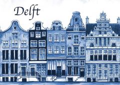Postkaart Grachtenpanden Delft