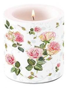 Kaars "Rosie White' - Klein, 8 cm