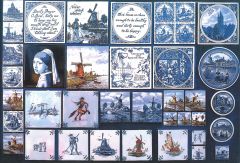 Postkaart Delfts blauwe tegels