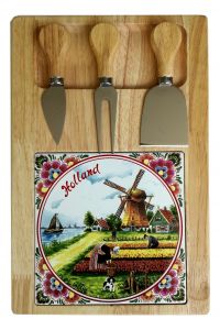 Kaasplank met mesjes, Hollands Landschap Kleur