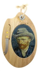 Kaasplank met mes "Van Gogh Zelfportret"