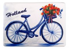 Keramieken Magneet "Fiets met bloemen"