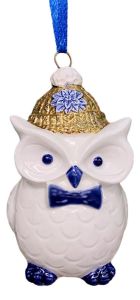 Kerstversiering "Kerstuiltje met muts"