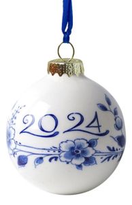 Delfts Blauwe Kerstbal 2024