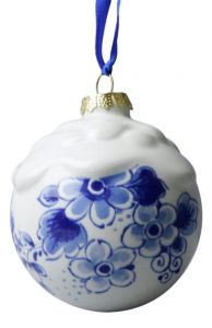 Kerstbal "Sneeuwbal Delfts Blauw"