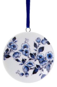 Kerstornament Bloemen, 6 cm