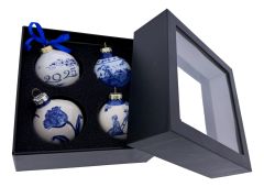 Grote 2025 Luxe Kerstballen Set van 4 in Cadeauverpakking