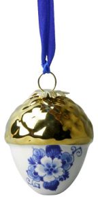 Kersthanger "Nootje" met gouden dop