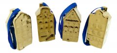 Christmas Ornaments Golden Houses Mini