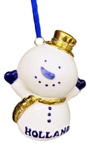 Kerstversiering "Sneeuwman met muts"