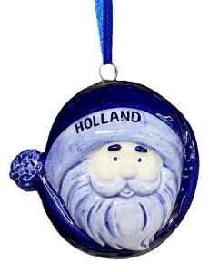 Kerst Ornament Kerstman rond met muts
