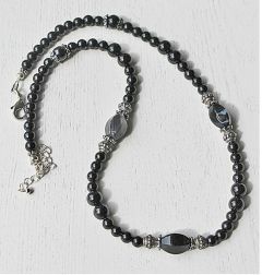 Ketting verschillende zwarte Agaatkralen