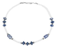 Ketting Delfts Blauw met Parels