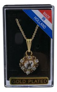 Ketting Goud "Hartvormige hanger met Molen en kristallen"