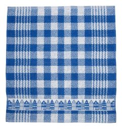 Keukenhanddoek Grachtenpanden met Blauw/Witte Vlakken