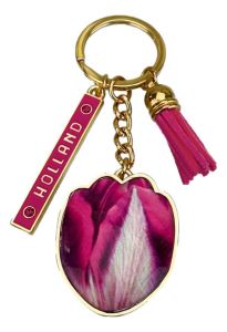 Sleutelhanger pretty tulips Holland - fuchsia