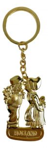 Keychain Kissing Couple / Gold colored
