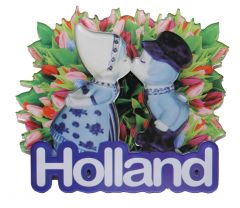 Koelkastmagneet Tulpen Kussend Paar