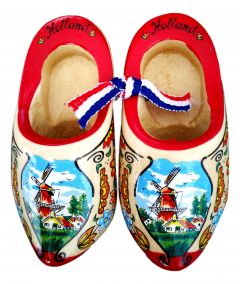 Set houten klompjes van 8cm, rode zool