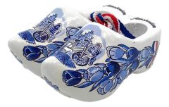 Set houten klompjes Amsterdam 6 cm, Delftsblauw