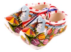 Klomppaar keramiek tulpenprint 7 cm - multicolor