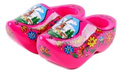 Set houten klompjes 14cm, Cyclaam