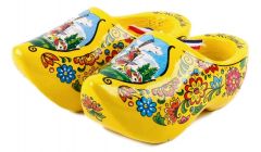 Set houten klompjes 14cm, Geel