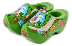 Set houten klompjes 8cm, Groen