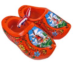 Set houten klompjes oranje, 10cm
