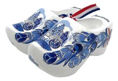 Set houten klompjes Amsterdam 10 cm, Delftsblauw