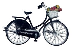 Koelkastmagneet "Fiets Zwart - Rotterdam"