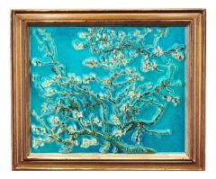 Magneet 'van Gogh' - amandelbloesem - steen