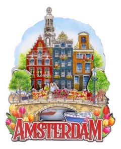 Koelkastmagneet "3 Amsterdamse pandjes"