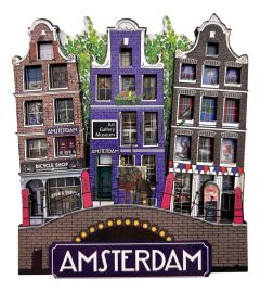 Amsterdamse Grachtenhuisjes Koelkastmagneet, Groot