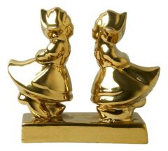 Kussend Paar Vrouw-Vrouw - Goud, 8 cm