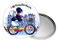 Pocket mirror "I Love Amsterdam"