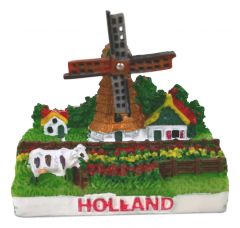 3D Mini magneet molen in Tulpenveld, 5 cm